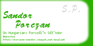 sandor porczan business card